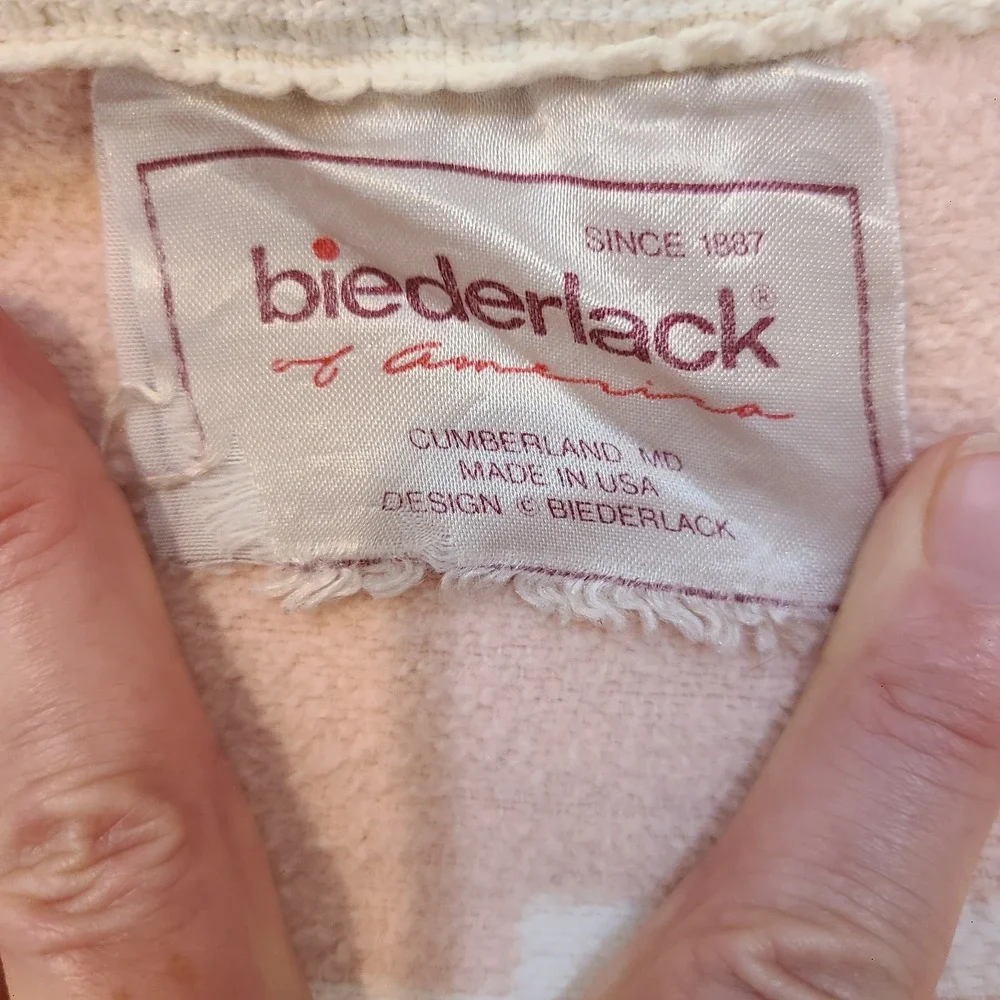 Biederlack Blanket 52x48 Southwest Aztec Pastel Green Pink Blue‎ Yellow Cottage